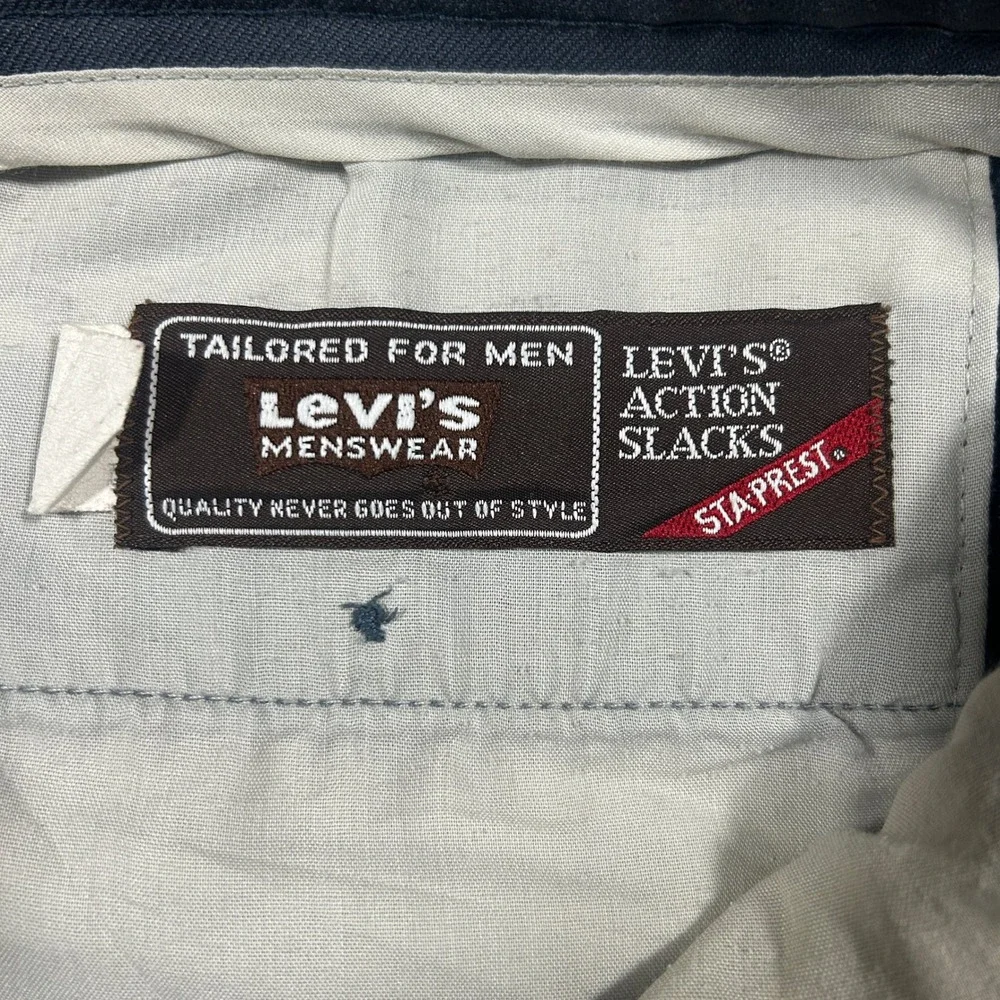 Levi's Action Slacks Mens 32x32 Gray Blue Good Vintage Sta-Prest Straight Pants